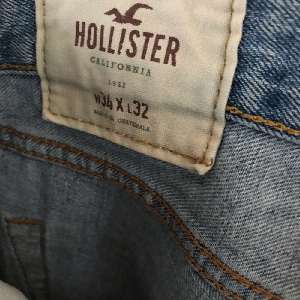 Please see pictures. Distressed broken in jeans that have the trendy jeans style